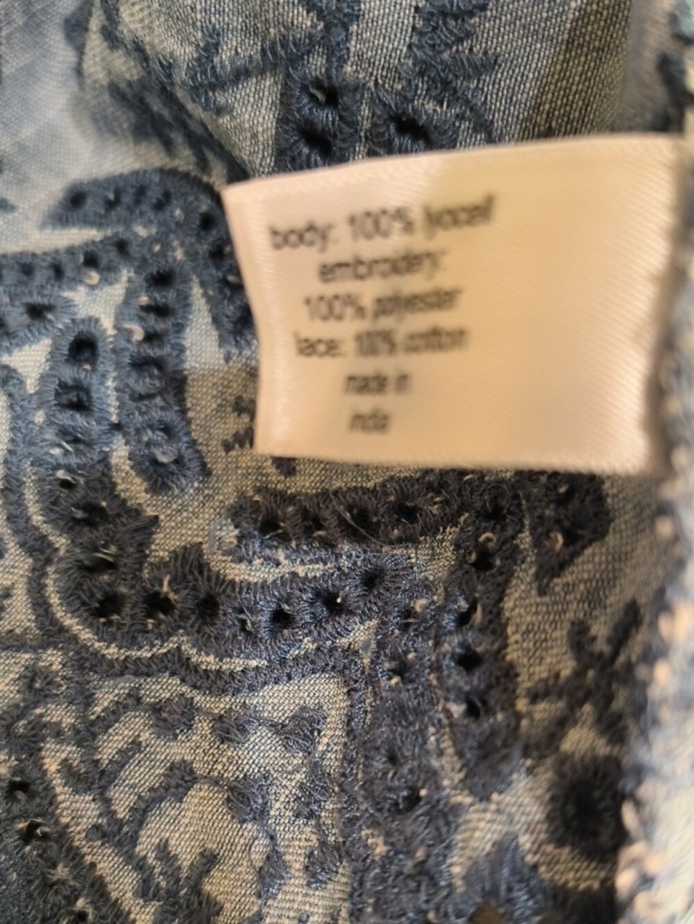 Lane Bryant Dusty Blue Embroidered V-Neck Top - Picture 3 of 11